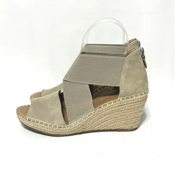 Gentle Souls Women's Colleen X-Elastic Crossover Espadrille Wedge Sandals 7.5 - Picture 3 of 9